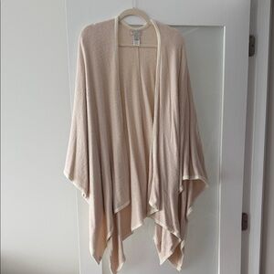 Barefoot Dreams Women's Soft Cream Open-Front Poncho Wrap